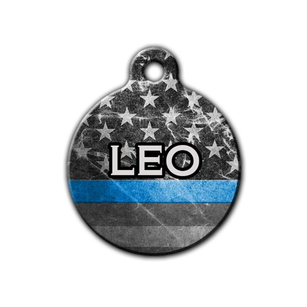 Thin Blue Line pet Tag,Personalized Pet ID Tag,Back the Blue,Dog Id Tag,Police Pet Tag,Distressed Flag,metal Dog Tags,Cat Tag