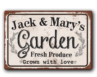 Personalized garden sign, custom garden sign, rustic aged distressed style, Gardener Gift, gardening friend gift, housewarming gift