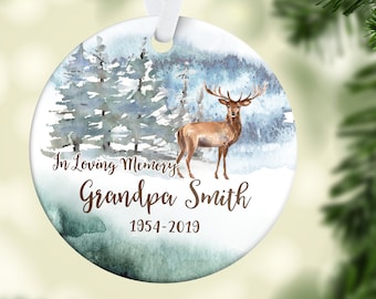 Personalized memorial Christmas ornament, Deer Memorial Forest Oranment, In Loving memory ornament, Custom memorial keepsake