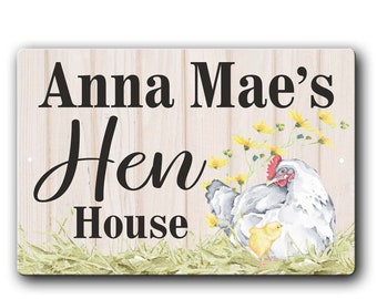 Personalized Hen House Chicken Sign - Rustic Farmhouse Chicken Coop Décor - Custom Chicken Coop Gift - Chicken lover gift - Backyard chicken