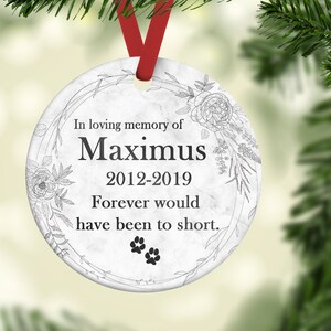 Pet Memorial Ornament, Pet remembrance gift, Personalized Pet Memorial Gift, Custom Pet Memorial, Ceramic Ornament