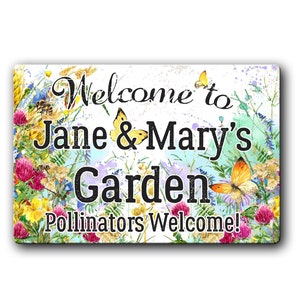 Personalized garden sign - Pollinator friendly custom garden sign - Flower garden sign - Custom Garden Gifts - Personalized Yard Décor