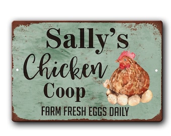 Personalized Chicken Coop Sign - Vintage Rust Styled Chicken Coop Decor - Custom Chicken Coop Gift - Chicken lover gift - Backyard chicken