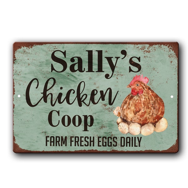 Personalized Chicken Coop Sign - Vintage Rust Styled Chicken Coop Decor - Custom Chicken Coop Gift - Chicken lover gift - Backyard chicken