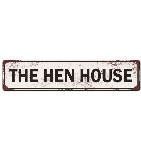 The Hen House Chicken Coop Sign - Backyard Chicken Gift - Cute Chicken Coop Décor - Weather resistant Metal Street Sign - Chicken lover