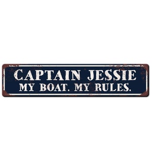 Personalized Custom Boat Captain Sign Funny Metal Sign My Boat My Rules Ship Sign Captain Gift New Boat Owner Gift Boat lover gift Navy
