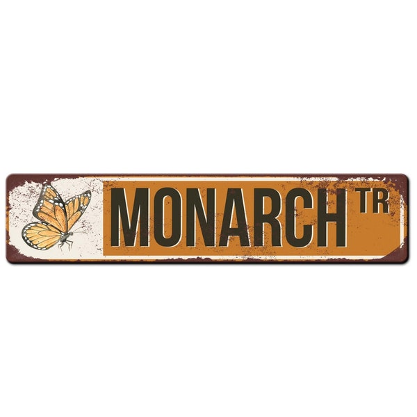 Monarch Trail Metal Sign- Wildflower Sign - Butterfly Sign - Monarch trail sign - Garden Sign - Pollinator Sign - Monarch Butterfly Gift