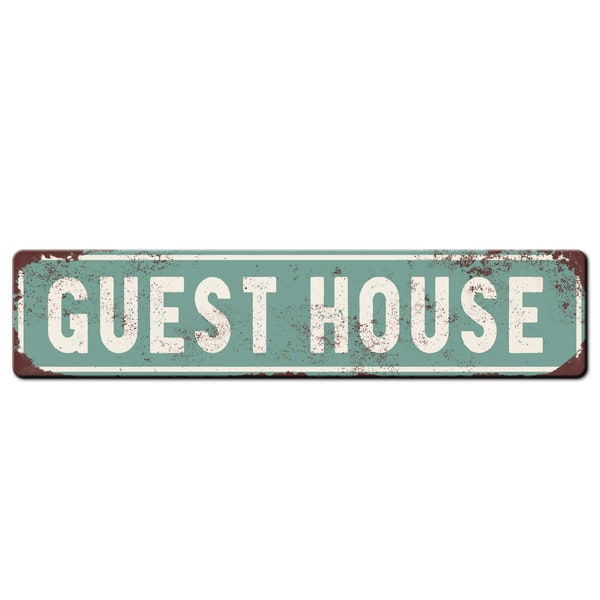Guest House Door Entryway Sign - Outdoor Entrance Sign - Guest Sign - Airbnb Sign - Weather Resistant Farmhouse Style Sign Color Options