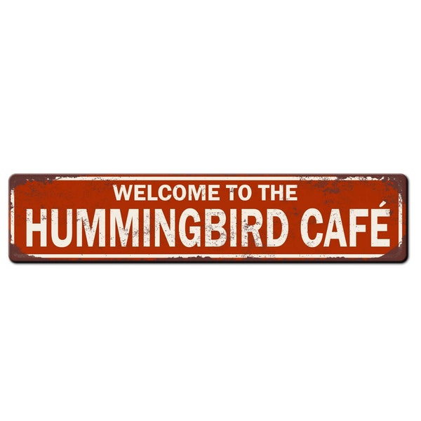 Hummingbird feeder sign - welcome to the hummingbird café - backyard songbird décor - Garden signs - birdwatcher gift - bird lover sign gift