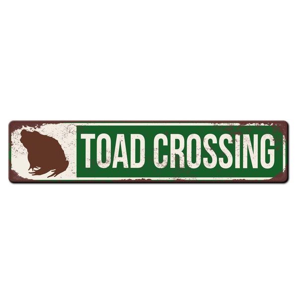 Toad Crossing Metal Sign- Cute Toad Sign - Garden Toad Sign - sign - Garden Sign - Toad Lover Gift - Garden Bed Sign - Cute Garden Décor