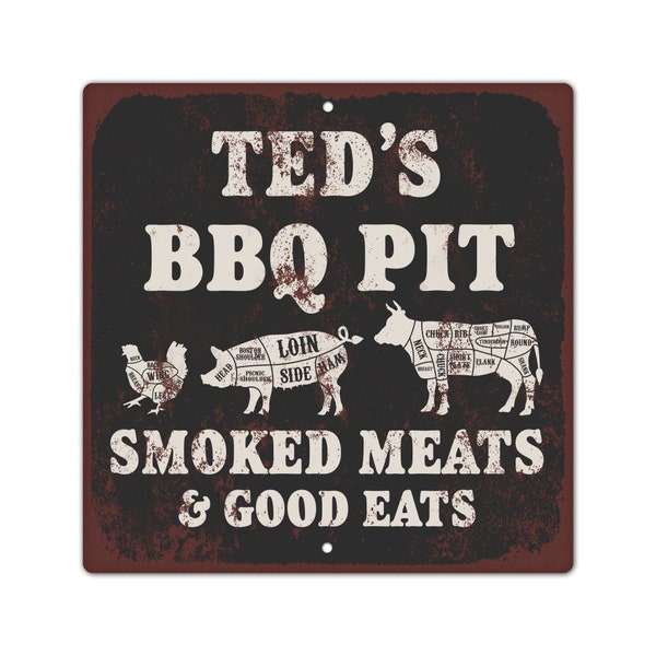 Personalized BBQ Pit Sign - Custom Grill Sign - Barbeque lover gift - BBQ Master Gift - Backyard barbeque personalized sign - Patio Grill