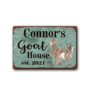 Personalized Goat House Sign - Custom Rustic Style Goat Barn Decor