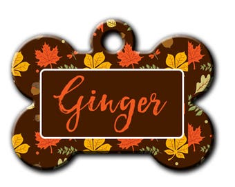 Fall Pet Tag,Autumn pet gift,Autumn Leaves,Pet Tag,Pet ID Tag,Dog tag for dogs,Fall gift,Cute pet tag,Stylish pet tag,Pet Tag,Dog ID,PET-172