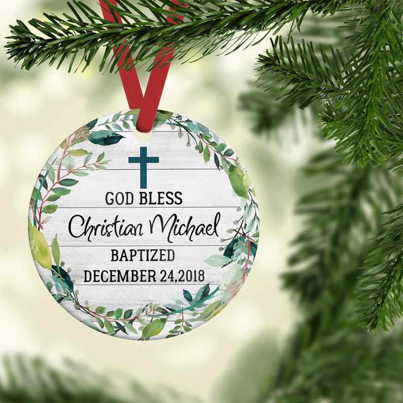 Personalized Baptism Gift Baptism Ornament Godchild Gift Etsy