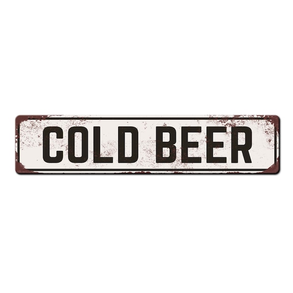 Cold Beer Sign - Keg Stand Sign - Beer Fridge Sign - Beer Garage Sign - Ice Box Sign - Beer Cooler Sign - Backyard Bar Sign - Rustic Style