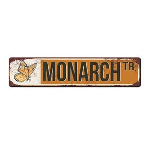 Monarch Trail Metal Sign- Wildflower Sign - Butterfly Sign - Monarch trail sign - Garden Sign - Pollinator Sign - Monarch Butterfly Gift
