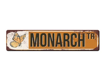 Monarch Trail Metal Sign- Wildflower Sign - Butterfly Sign - Monarch trail sign - Garden Sign - Pollinator Sign - Monarch Butterfly Gift