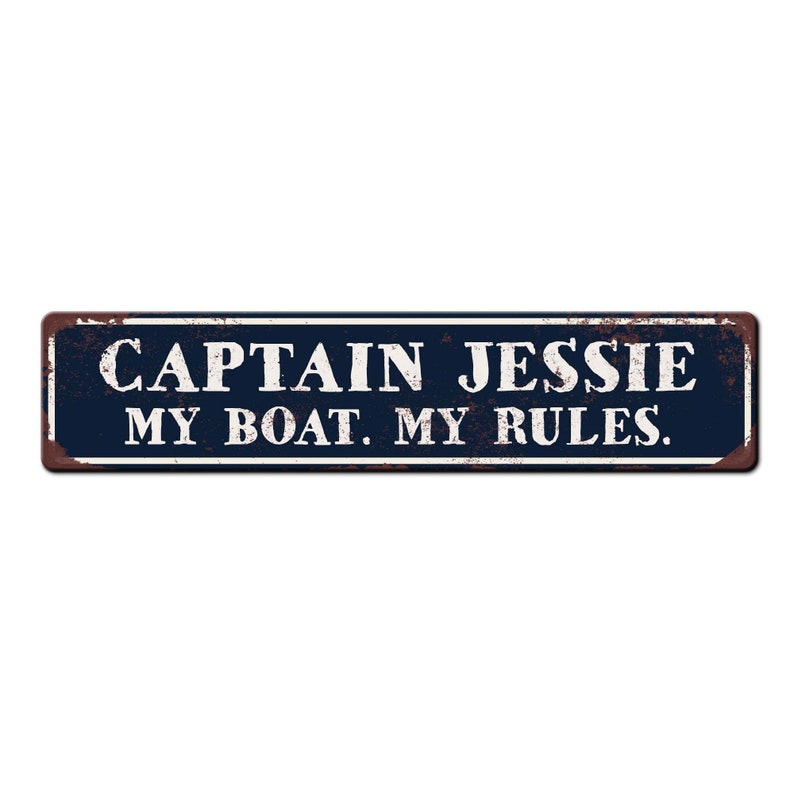 Personalized Custom Boat Captain Sign Funny Metal Sign My Boat My Rules Ship Sign Captain Gift New Boat Owner Gift Boat lover gift Navy
