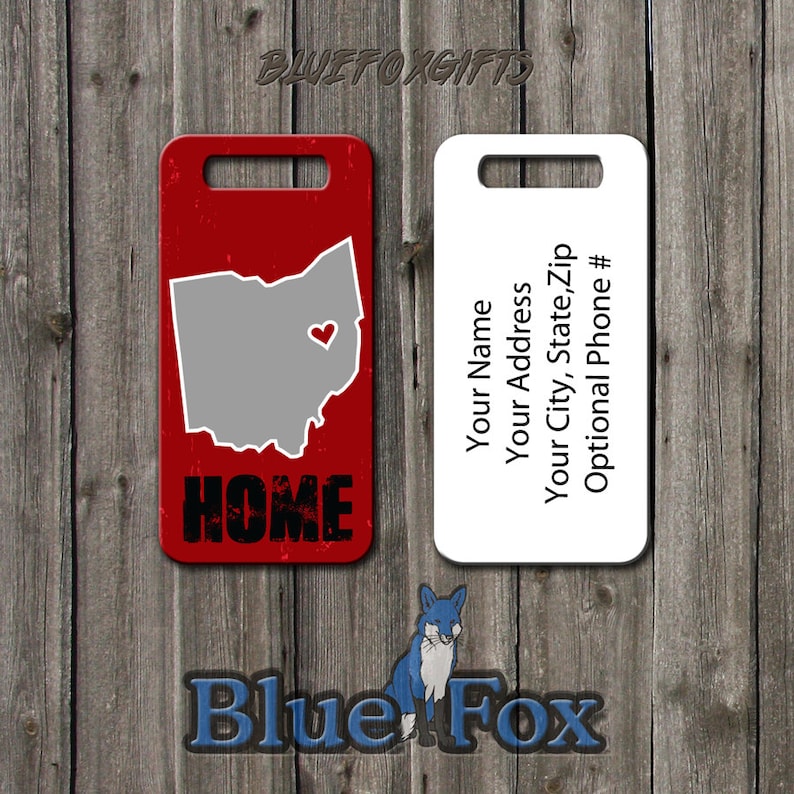 Ohio Statebag Tag Home State Travel Giftluggage Tag Etsy