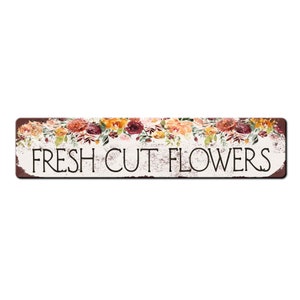 Fresh Cut Flowers Floral Metal Garden Sign - garden gate sign - Flower Farmer - Flower Stand Sign - Florist friend gift - Kids garden sign