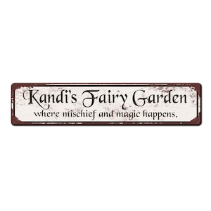 Personalized Fairy Garden Rustic Styled Metal Sign - Cottage garden sign - Herb Garden Décor - Garden Gate Sign - Childrens Garden