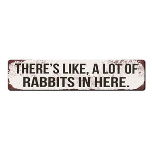 Funny Rabbit Keeper Rabbitry Barn Sign - Theres like a lot of Rabbits in here - Bunny Lover Gift - Rabbit Owner Sign - Funny Rabbit House