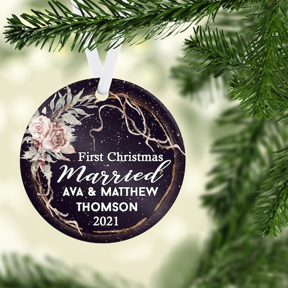 Personalized First Christmas Married Christmas Ornament Custom