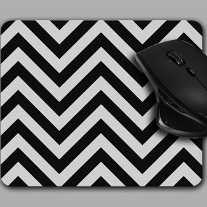 Chevron Mouse pad black and white personlized mousepad office decor MP-037
