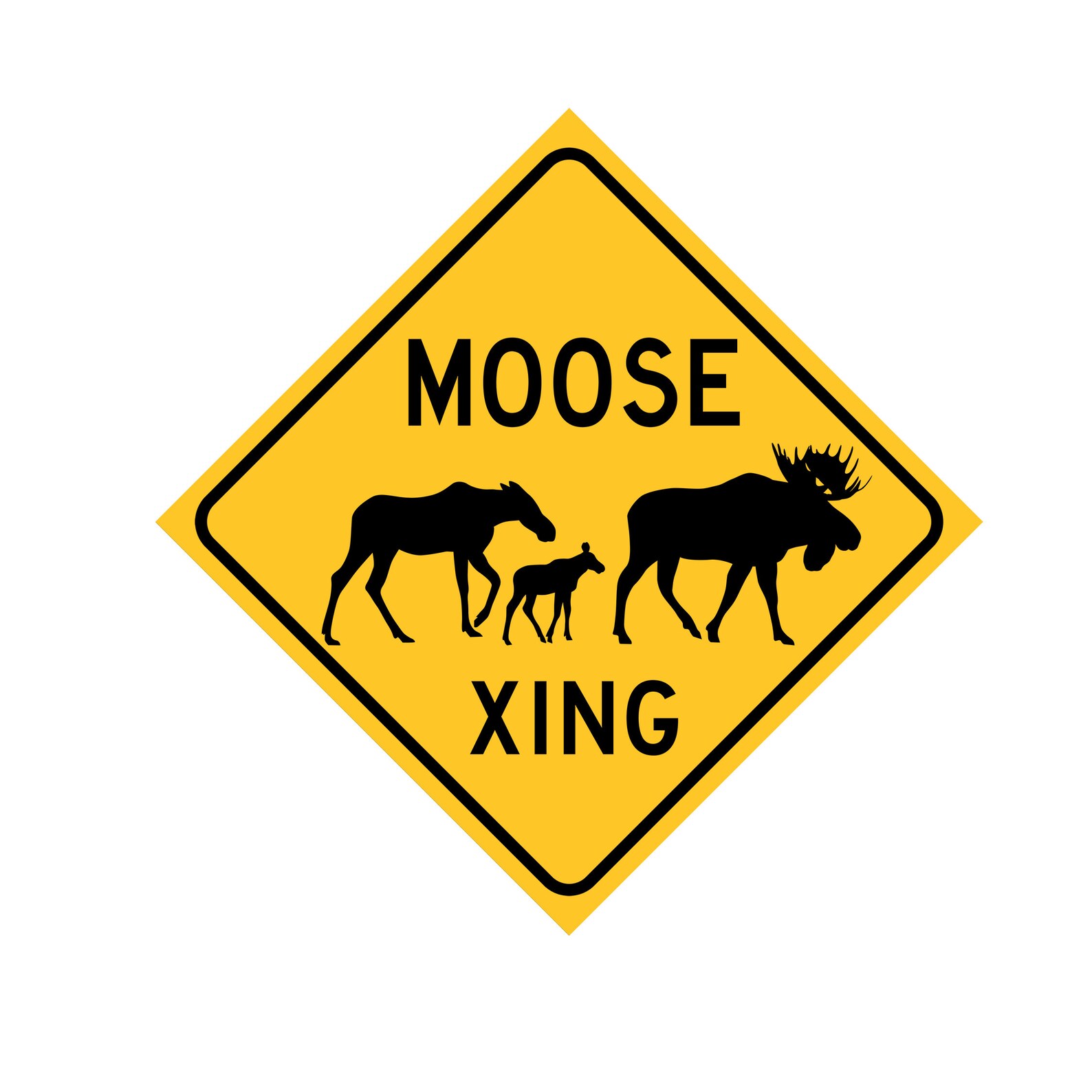 Moose Crossing Caution Sign Moose Family Rustic Cabin Décor - Etsy