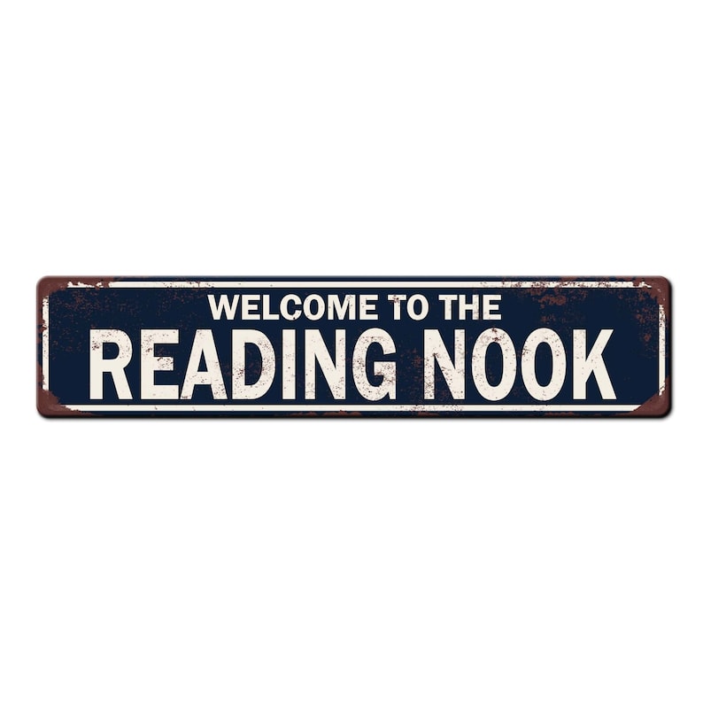 Reading Nook Sign - Home Library Décor - Book Lover Gift - Kids Reading Area - Cozy home décor - Home office accessories - Homeschool décor Navy
