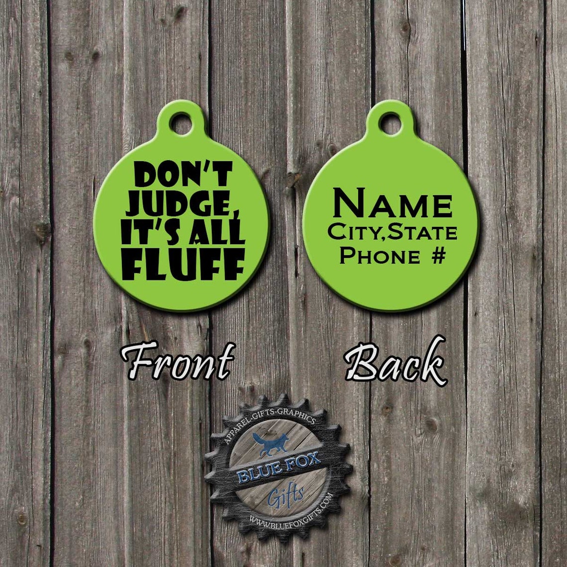 Funny Dog Tag for Dogs Don't Judge It's All Fluffpet Etsy