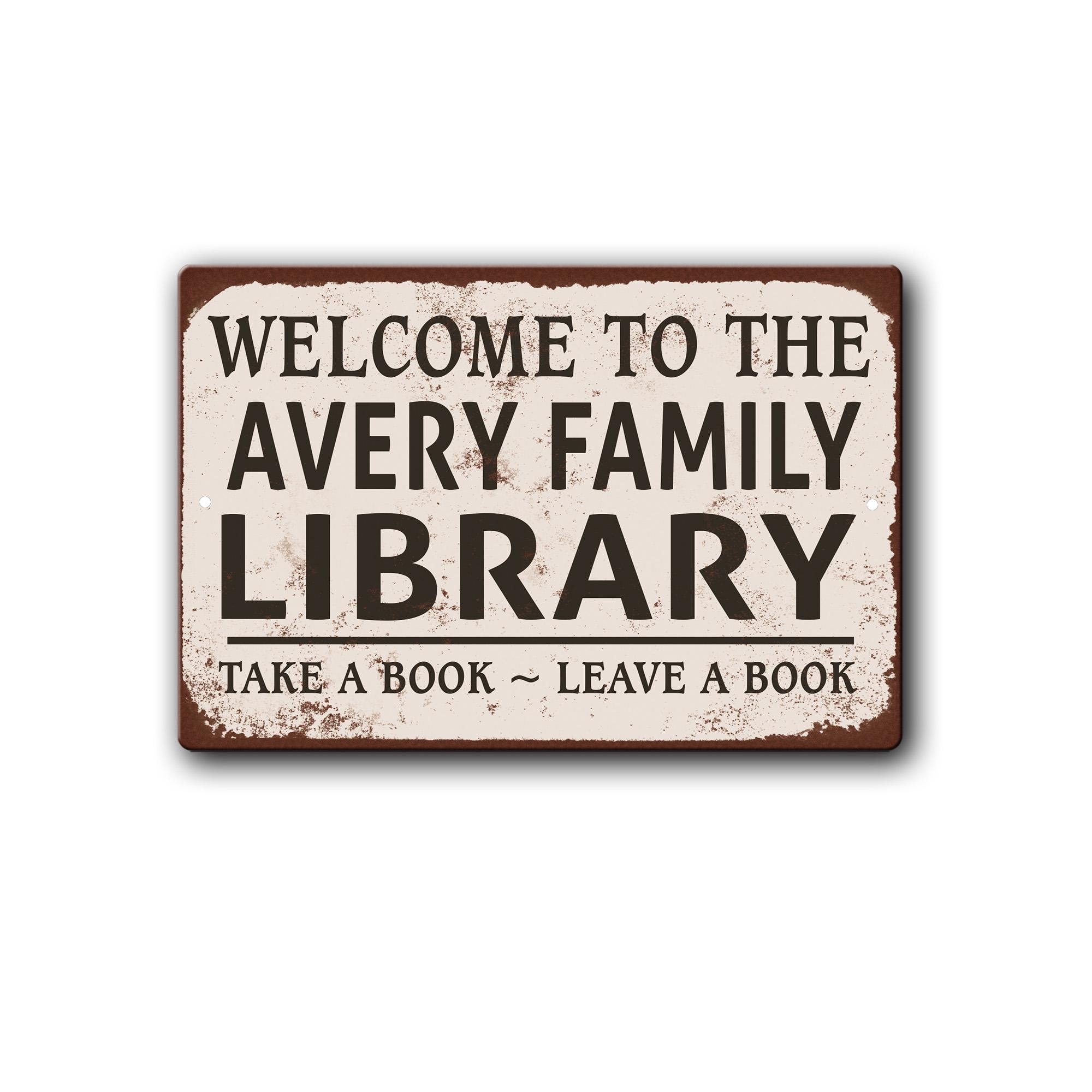 Custom Outdoor Library Metal Sign - Personalized Community Library ...