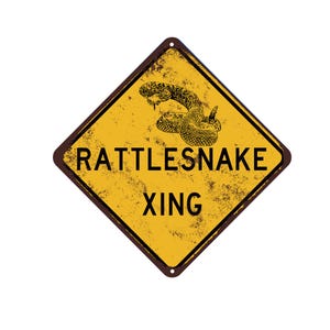Rattlesnake Crossing sign - Wildlife Xing Sign - Venomous Snake Owner Gift - Rattlesnake Warning Sign - Dessert Wildlife Rattler Xing
