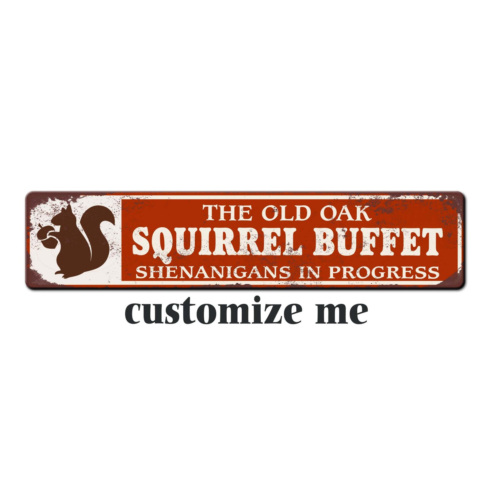 Squirrel Rave Sign Personalized Squirrel Buffet Sign - Wildlife Feeding Sign - Custom ...