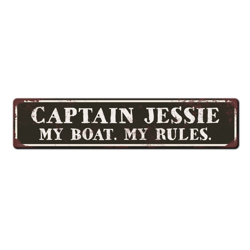 Personalized Custom Boat Captain Sign Funny Metal Sign My Boat My Rules Ship Sign Captain Gift New Boat Owner Gift Boat lover gift Black