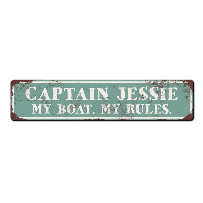 Personalized Custom Boat Captain Sign Funny Metal Sign My Boat My Rules Ship Sign Captain Gift New Boat Owner Gift Boat lover gift Teal