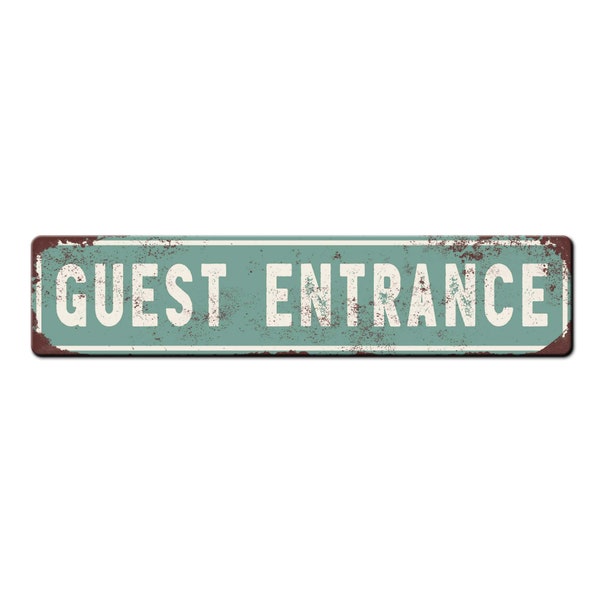 Guest Entrance Door Entryway Sign - Outdoor Entrance Sign - Guest Room Sign - Airbnb Sign - Weather Resistant Farmhouse Style Sign