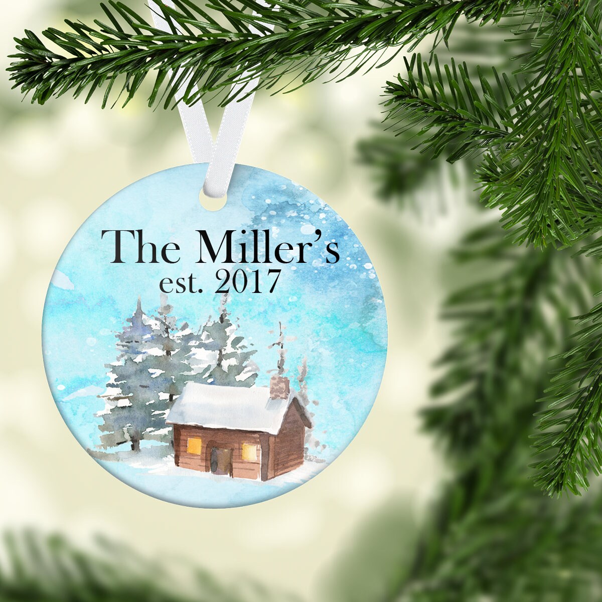 Family Christmas Ornament| Personalized Family gift| Rustic Ornament| Housewarming ornament| New Home Ornament| Married Ornament| CO34