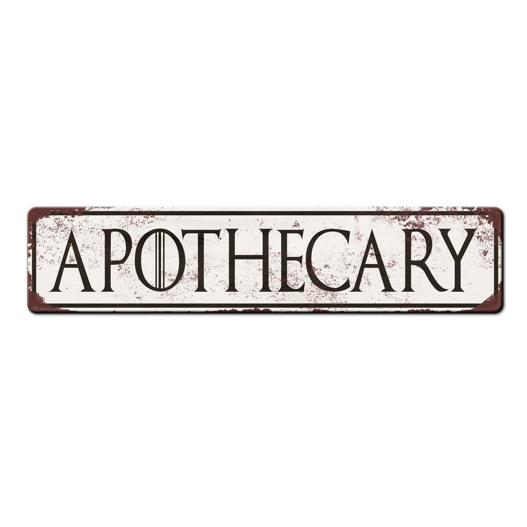 Apothecary Vintage Style Metal Sign Herbal Medicinal Cabinet Décor
