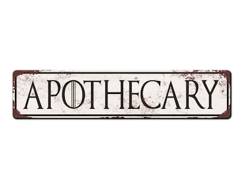 Apothecary Vintage Style Metal Sign - Herbal Medicinal Cabinet Décor - Tonics and Elixirs - Herbal Remedies Sign - Home pharmacy sign
