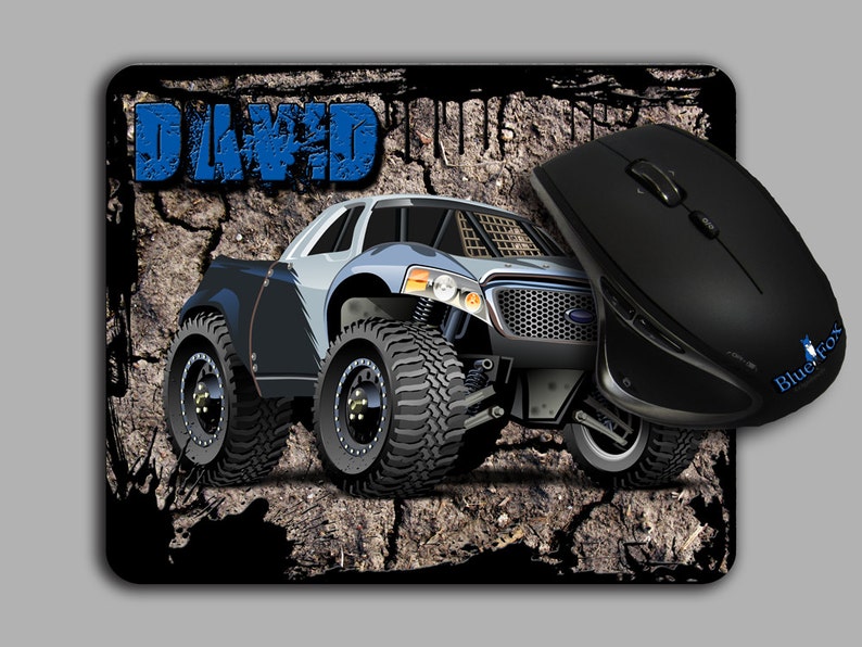 Personalized Mouse Pad Monster Truck Kids Mouse Pad Racing Etsy