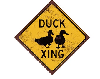 Duck Crossing Metal Sign - Homestead Farm Sign - Backyard Duck Sign - Funny Duck Sign - Duck House Sign - Duck Lovers Sign - Wildlife Sign