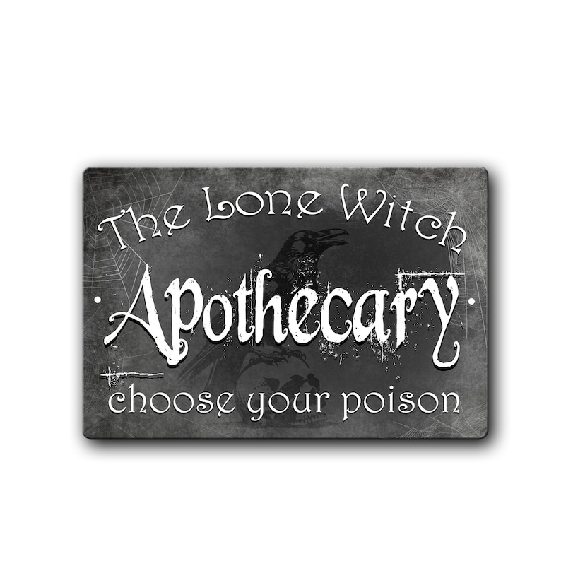 Witch Apothecary Sign - Funny Halloween Decor, Aluminum UV Coated image 1