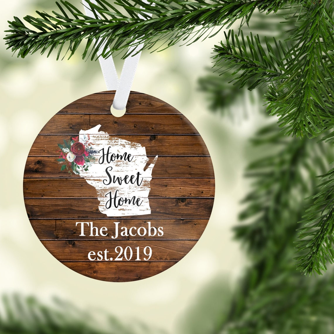 New Home Wisconsin Christmas Ornament Wisconsin Ornament Etsy Canada