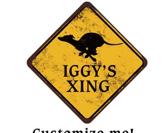 Pet Name Italian Greyhound Custom Crossing Sign - Funny Italian Greyhound Sign - Iggy Owner Gift - Personalized Dog Area Sign - Iggy Owner