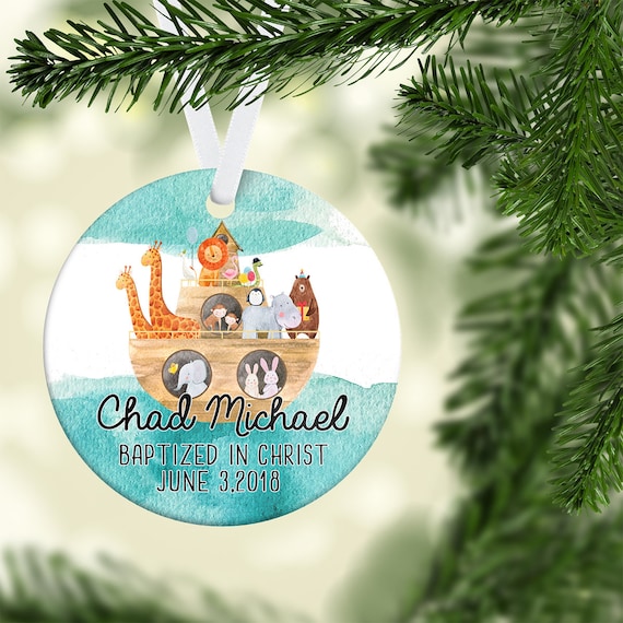 Personalized Baptism Ornament| Noah's ark ornament| Baptism Baby Ornament| Baptism keepsake| Custom baptism gift| Gift for grandchild