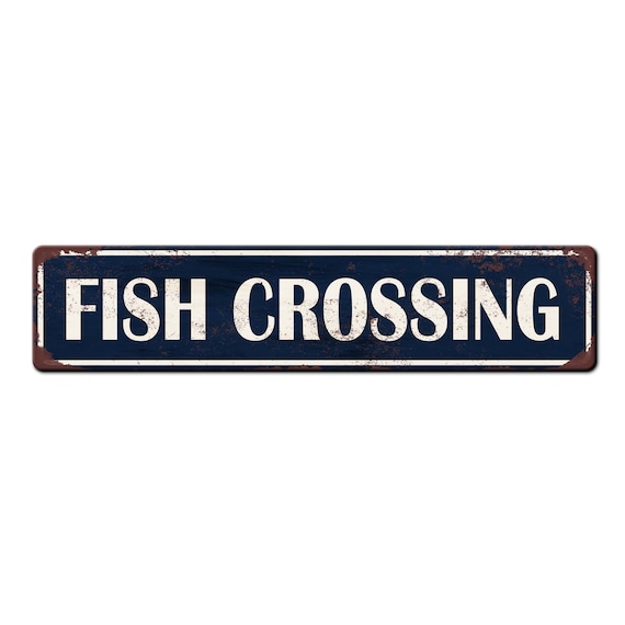 Buy Funny Dock Sign Fish Crossing Lake Sign Pontoon Sign Fisherman