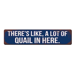 Funny Quail Metal Sign - Theres like a lot of Quail in here - Homesteader Quail Sign - Backyard quail Gift - Quail House Décor