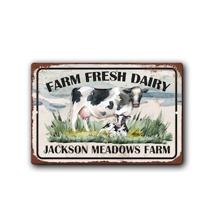Personalized Custom Farm Homestead Dairy Sign - Personalized Dairy Sign - Dairy Cow Sign - Dairy Homestead Sign - Cute Cow Sign - Holstein