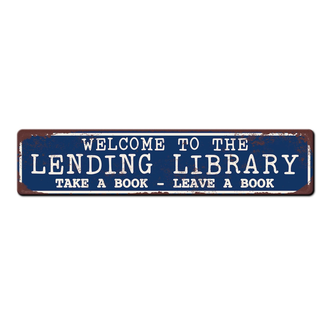 Lending Library Sign - Reading Community Share Library Sign - Book ...